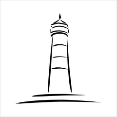 beacon vector. outline. sketch. black and white illustration