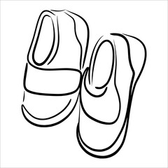 children's shoes. vector outline outline