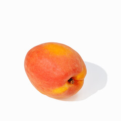 Sliced apricots on white background