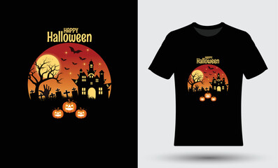 Abstract  happy Halloween Party T-Shirt design 08