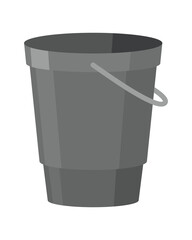 Bucket. Bail vector cartoon icon or pail with handle. Plastic household equipment. Cleaning container