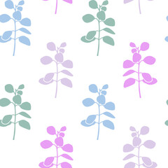 Seamless pattern with colorful branches