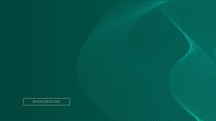 Green geometric background with wavy lines