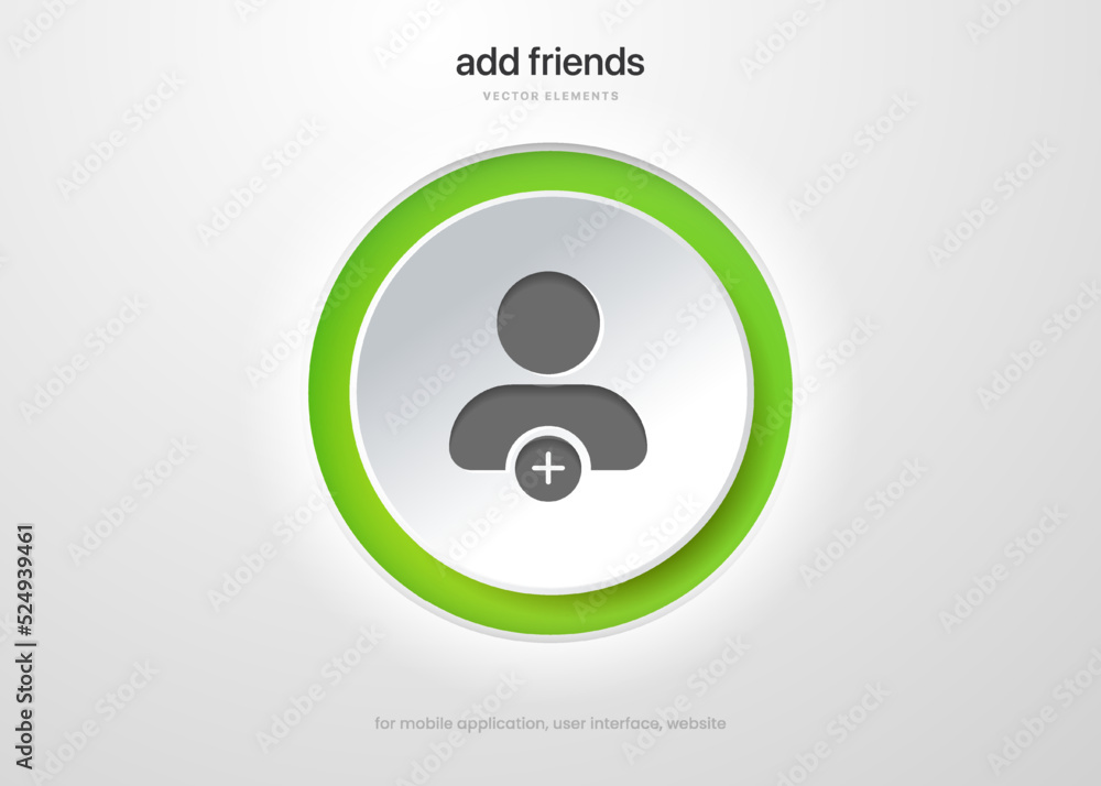 Poster 3d isolated vector elements. minimal modern add friend, people, contact avatar icon emblem symbol si