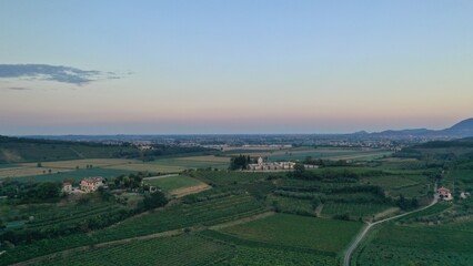 aerial photo sunset with mountain drone 6