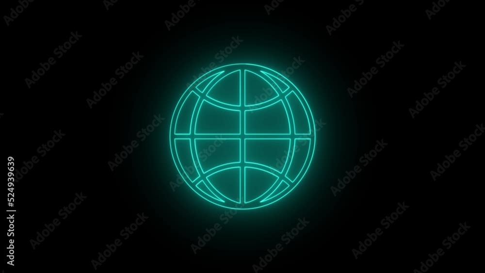 Poster go to web internet flat symbol icon web click planet earth. icon motion graphic animation. technolog