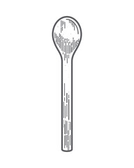 wooden spoon utensil sketch