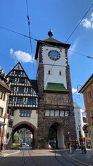Fototapeta na wymiar Schwabentor - Puerta Suaba - Historical landmark in Freiburg im Breisgau, Baden-Württemberg