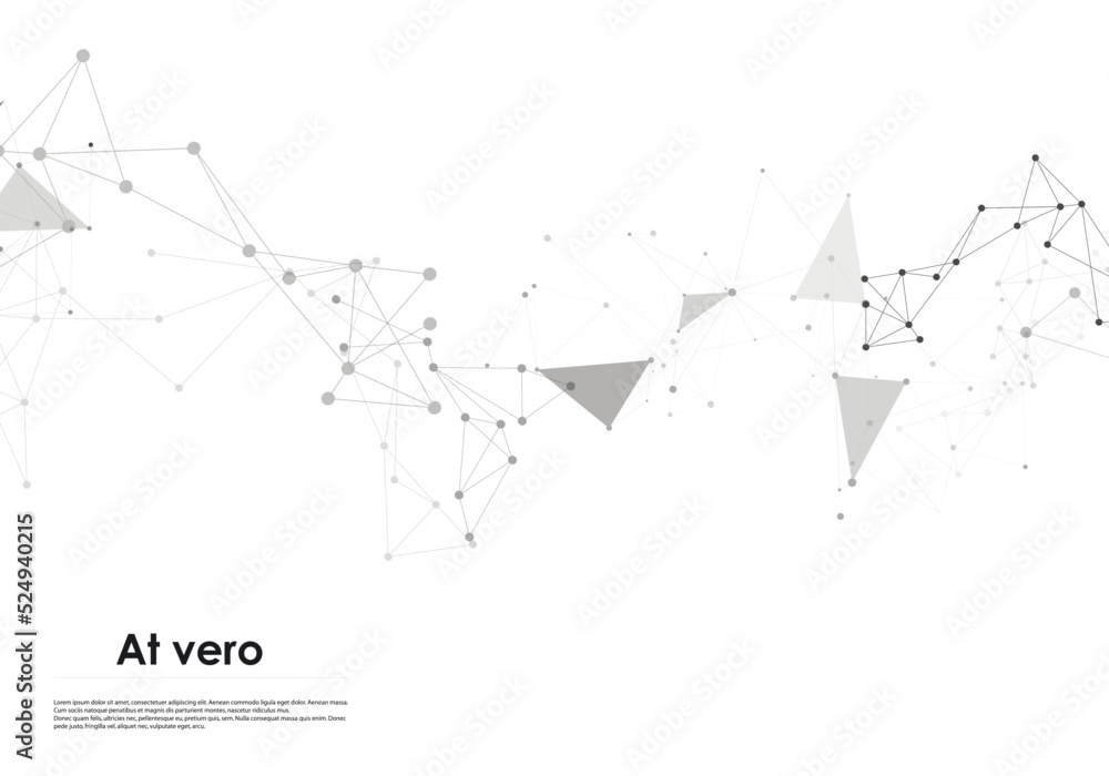 Poster vector molecular abstract template with connected dot and line. chemistry atom element connection. n