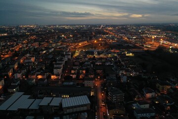 aerial photo with landscape drone city