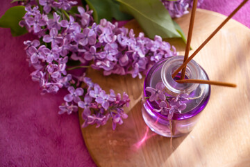 Obraz na płótnie Canvas Perfume for home flower lilac