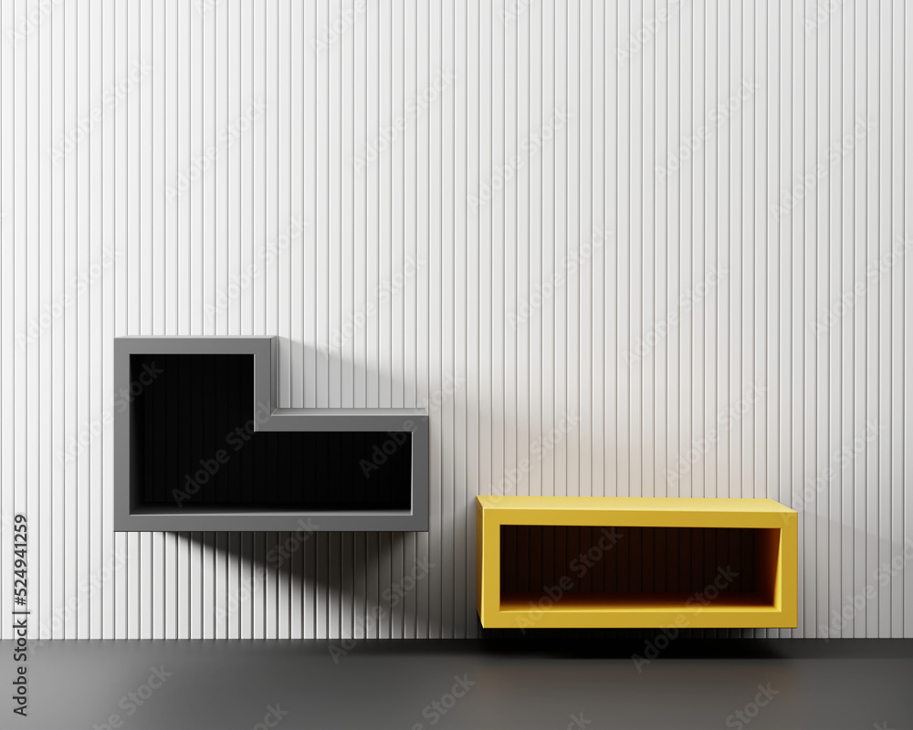 Poster abstract minimal modern shelf for product display showcase 3d rendering