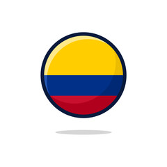 Colombia Flag Icon. Colombia Flag flat style isolated on a white background - stock vector.