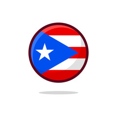 Puerto Rico Flag Icon. Puerto Rico Flag flat style isolated on a white background - stock vector.