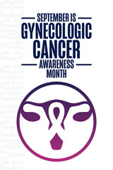 September is Gynecologic Cancer Awareness Month. Holiday concept. Template for background, banner, card, poster with text inscription. Vector EPS10 illustration.