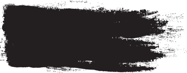 Black brush stroke isolated on white background. Trendy brush stroke vector for black ink paint, grunge backdrop, dirt banner, watercolor design and dirty texture. Brush stroke vector