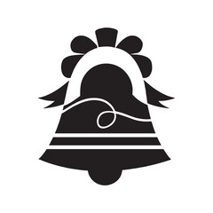 Fototapeta premium Christmas decoration bell icon | Black Vector illustration | 