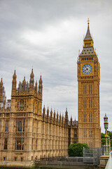 Fototapeta na wymiar big ben and houses of parliament, London, summer - 2022