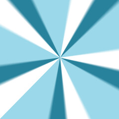 Niebiesko- białe tło, promienie, trójkąty.