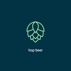 Fototapeta premium Hop icon vector beer cone pine illustration leaf art bud green decoration. Beer fresh hop logo icon isolated.