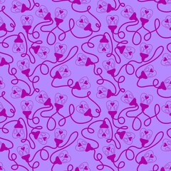 Fototapeta premium Illumination seamless light heart bulbs pattern for Christmas wrapping and valentines print and kids accessories