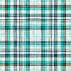 Teal rustic coastal beach house check fabric tile. Seamless sailor flannel textile gingham repeat swatch.