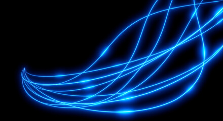 Abstract background. Beautiful colored lines. Magic sparks. Neon swirls. Glow effect. High tech. Sci Fi technology art.