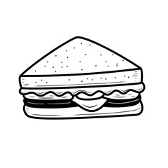 Sandwich vector illustration with doodle drawing style isolated on white background