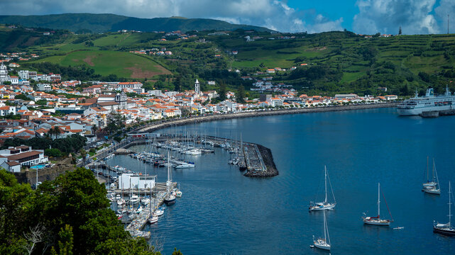 cidade horta faial a&ccedil;ores mar oceano