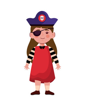 Girl Wearing Pirate Costume
