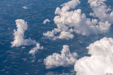 Aerial view of clouds over the Chesapeake Bay areas of Virginia and Maryland the Northern Neck and...