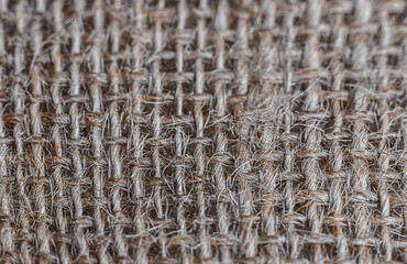 Closeup macro shot of burlap texture