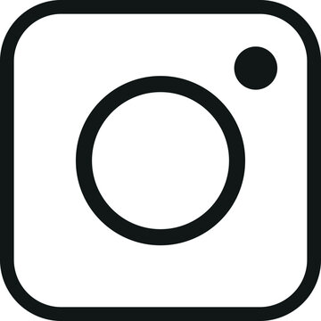 Black minimalistic Instagram logo with transparent background.