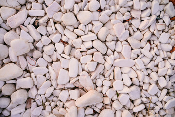 white gravels top view background               