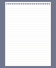 Grid paper. Abstract striped background with color horizontal lines. Geometric pattern for school, wallpaper, textures, notebook. Lined paper blank isolated on transparent background