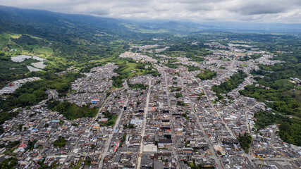 Aerial view of Calarcá, Quindío. Colombia