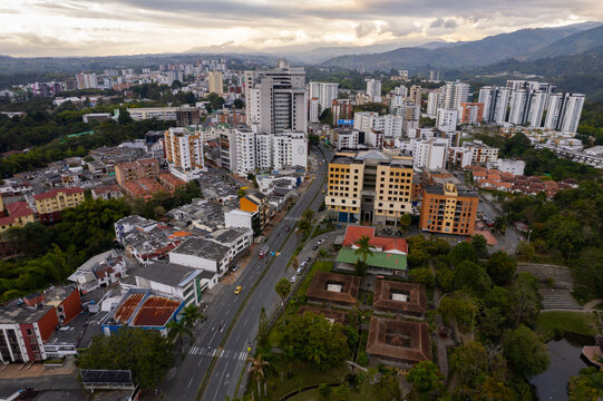 Aerial view of Armenia, Quind&iacute;o. Colombia