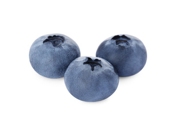 Obraz premium Tasty ripe fresh blueberries on white background