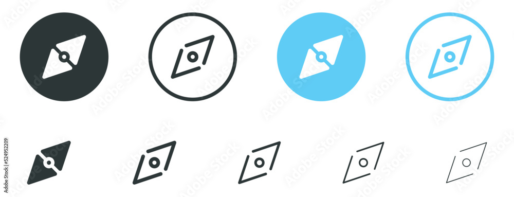 Leinwandbilder compass icon, find explore compass button. discover icon, arrow direction icons buttons sign in fill