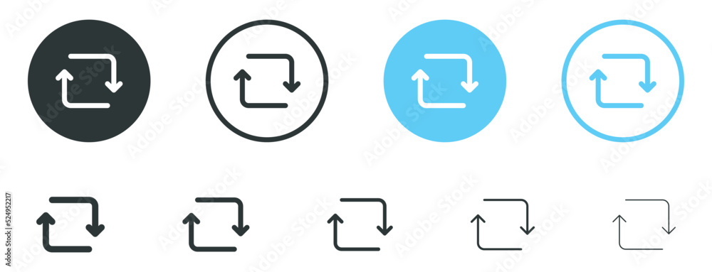 Poster Refresh icon, sync repeat and reload arrow icon symbol convert button sign