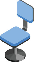 Isometric view of ergonomic chair vector