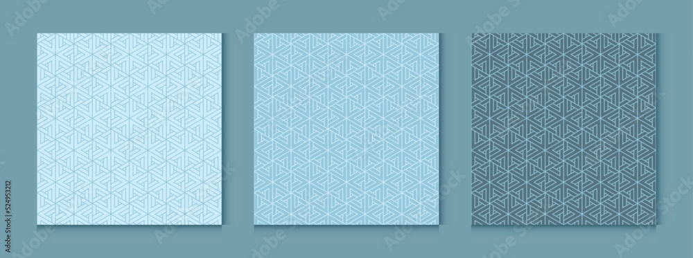 Poster Background pattern seamless geometric line abstract blue tone luxury design vector. Geometric pattern seamless.