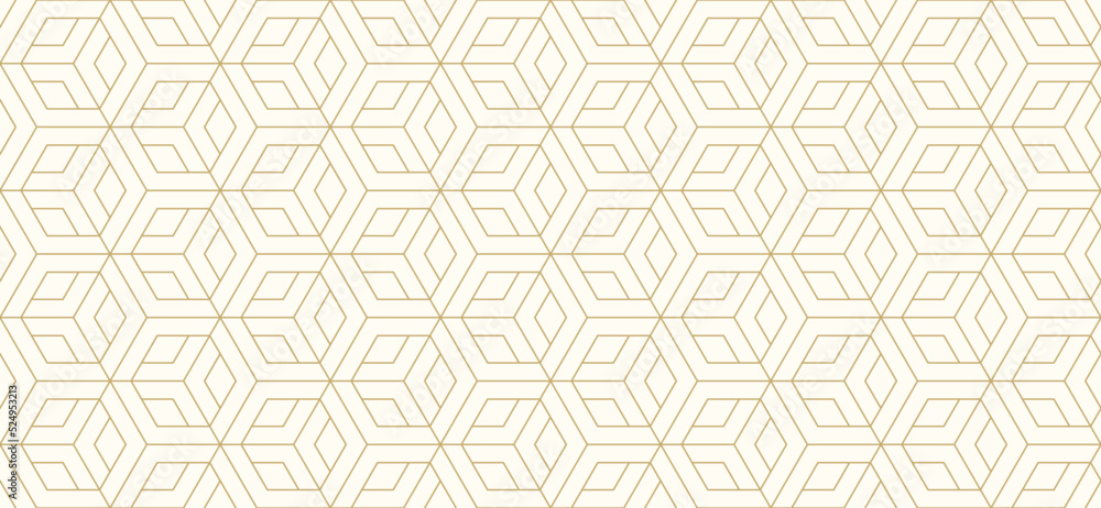 Poster Luxury background pattern seamless geometric line abstract gold color design. Christmas background vector.