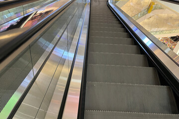 Escalator in shopping mall or building