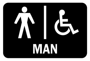 man toilet sign, man restroom sign, vector ilustration