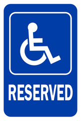 accessible parking sign, reserved parking sign, vector ilustration