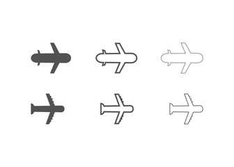 Set of airplane icons Vector illustration
