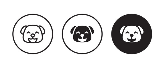 Dog head icon, dog button, vector, sign, symbol, logo, illustration, editable stroke, flat design style isolated on white linear pictogram