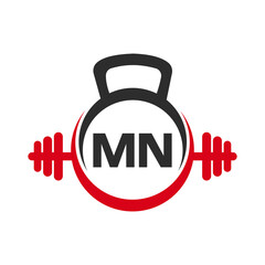 Letter MN Fitness Gym Logo Concept. Fitness Logo Symbol Vector Template