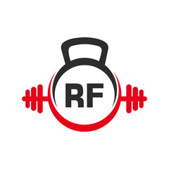 Letter RF Fitness Gym Logo Concept. Fitness Logo Symbol Vector Template